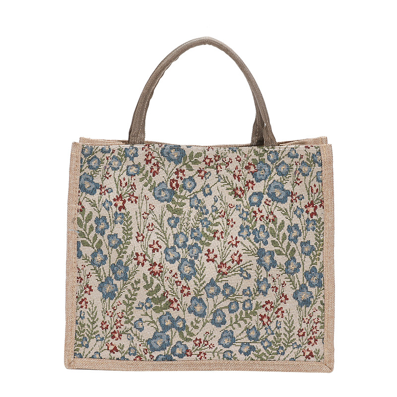 2024 New style simple, fresh and retro handbag with a linen texture, a commuting bag for classes and tutoring, and a hand-held bag for women Item Picture