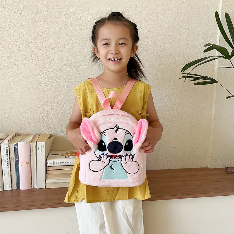 Cross-border new Japanese-style ins plush toy Teddy, fashionable and cute backpack, kindergarten boys' and girls' schoolbags details Picture