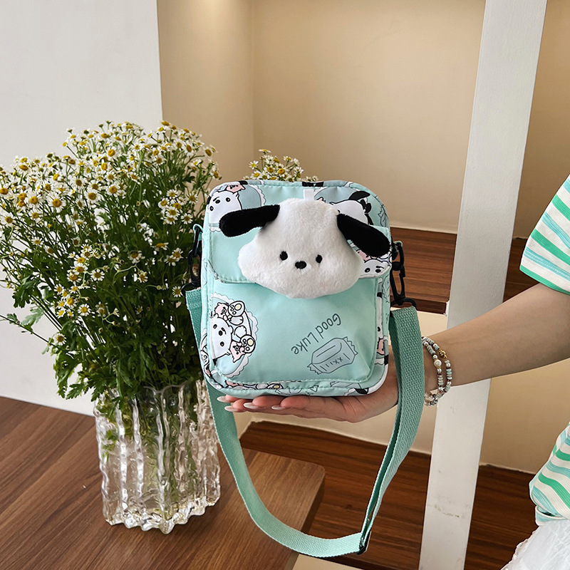 Summer new high appearance level, fresh and cute girl cartoon single-shoulder bag, crossbody bag, Kuromi cute girl backpack full figure