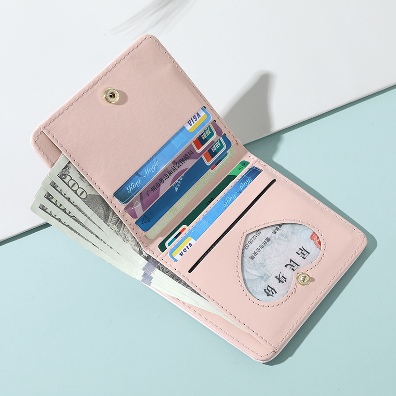 ins New 2020 new style women's folding coin purse, student Korean version piggy print card bag, one-piece consignment details Picture