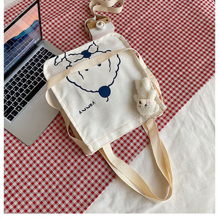 A new large-capacity Korean Instagram canvas bag for girls, a simple single-shoulder handbag for junior high school and primary school students undefined