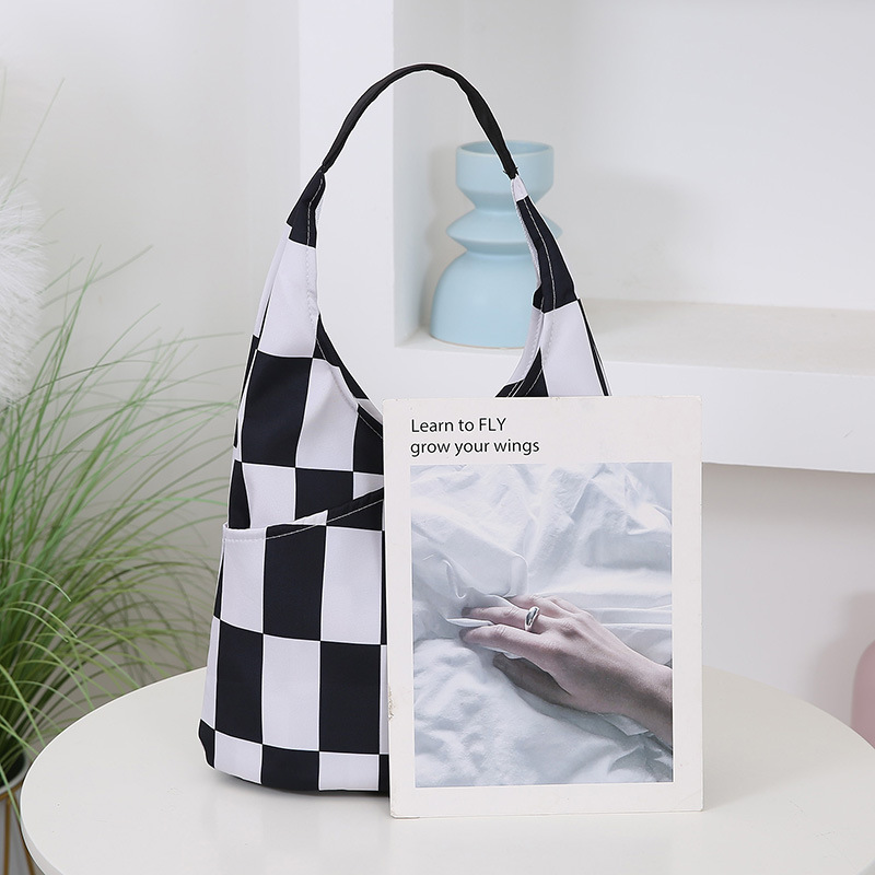 2024 New Summer high-capacity tote bags, printed ins canvas bags, women's single-shoulder bags, underarm bags Specification drawing