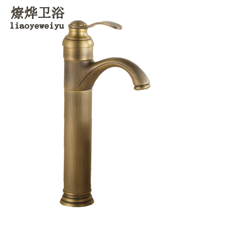 European-style underfloor basin, antique all-copper cold and hot retro washbasin, teapot, faucet, countertop basin, washbasin and sink Item Picture
