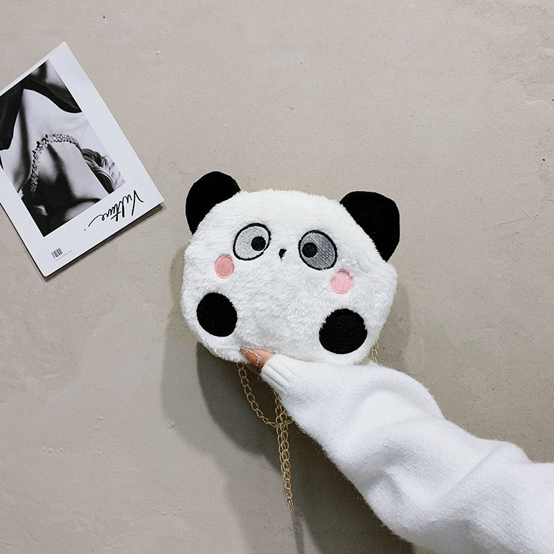 Korean Instagram girl's soft and cute cartoon fluffy little panda fashion bag and Japanese Harajuku student crossbody bag Application Scenario