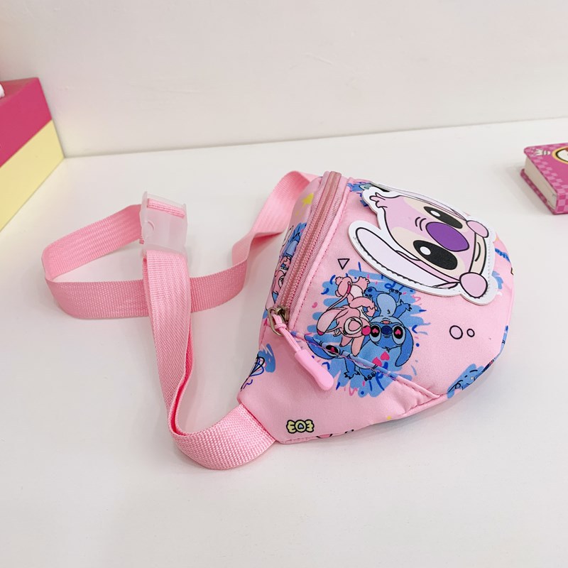 2025 New children's bags, cute Teddy waist bags for boys and girls, crossbody bags, outdoor casual and fashionable chest bags Specification drawing