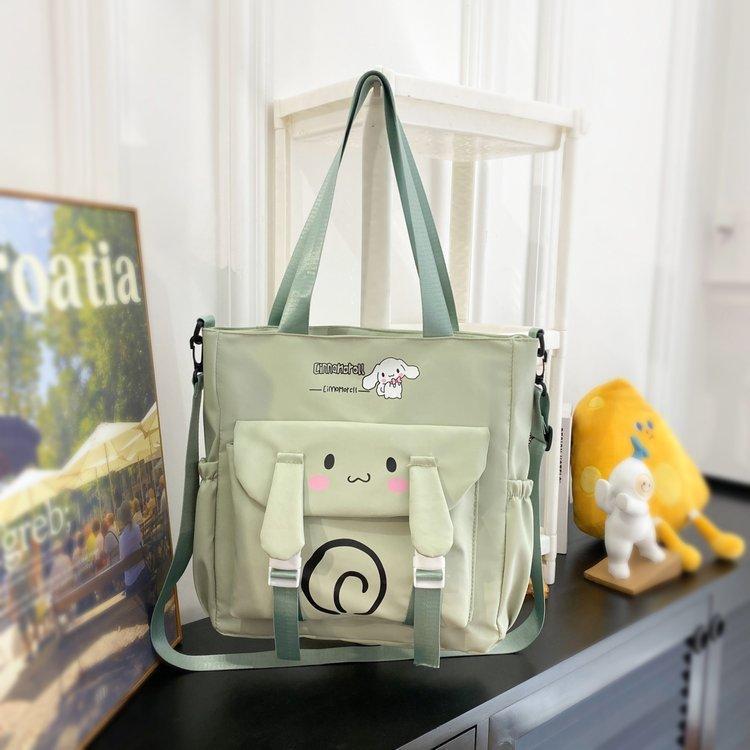 Foreign trade women's bag, large capacity bucket bag, 2024 new style nylon fabric cute cartoon dog shoulder bag, crossbody bag undefined