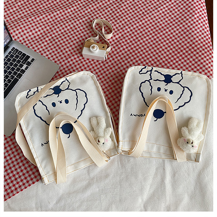 A new large-capacity Korean Instagram canvas bag for girls, a simple single-shoulder handbag for junior high school and primary school students undefined