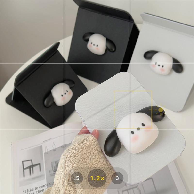 Cute little dog folding mirror, makeup mirror, portable mirror, small desktop mirror for dormitory, home desktop mirror details Picture