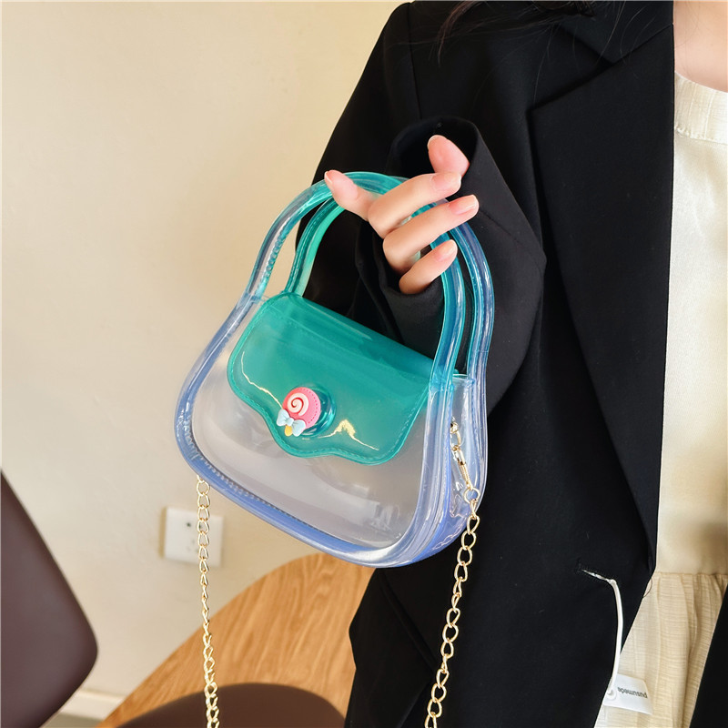 Macaron jelly bag, transparent gift bag, small and exquisite chain bag, mini xiaolongbao, hand bag, shoulder crossbody details Picture