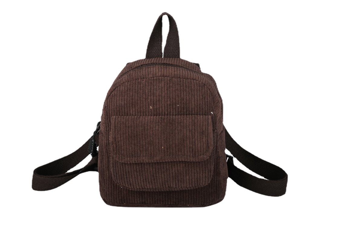 2022 New style corduroy women's backpack for foreign trade, Korean style, simple and trendy elements backpack, simple one-piece consignment Item Picture