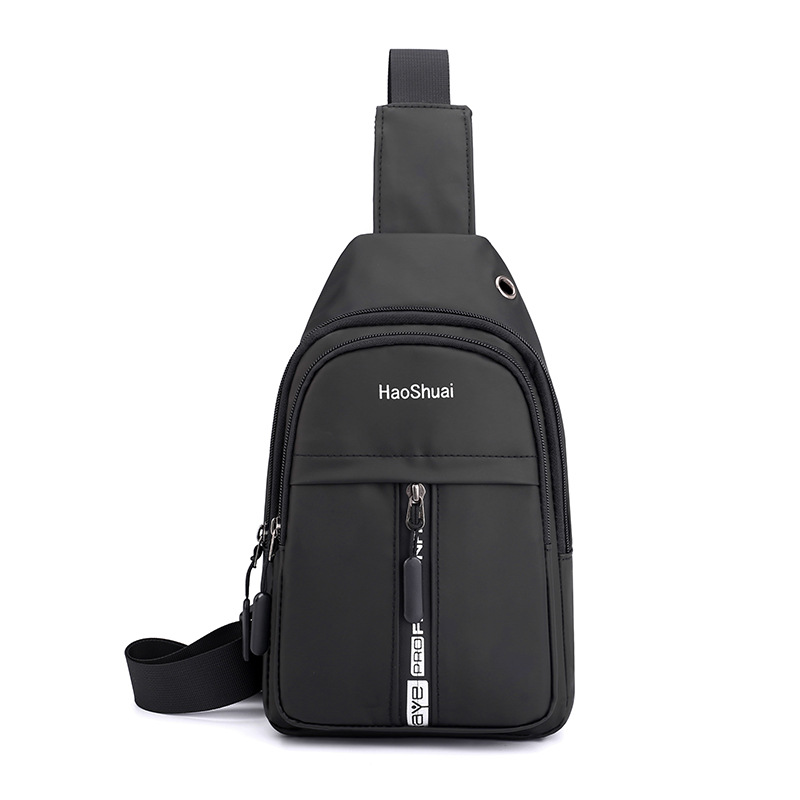 New cross-border outdoor men's chest bag, Korean-style casual crossbody bag, travel single-shoulder small bag, sports waterproof mobile phone case Specification drawing