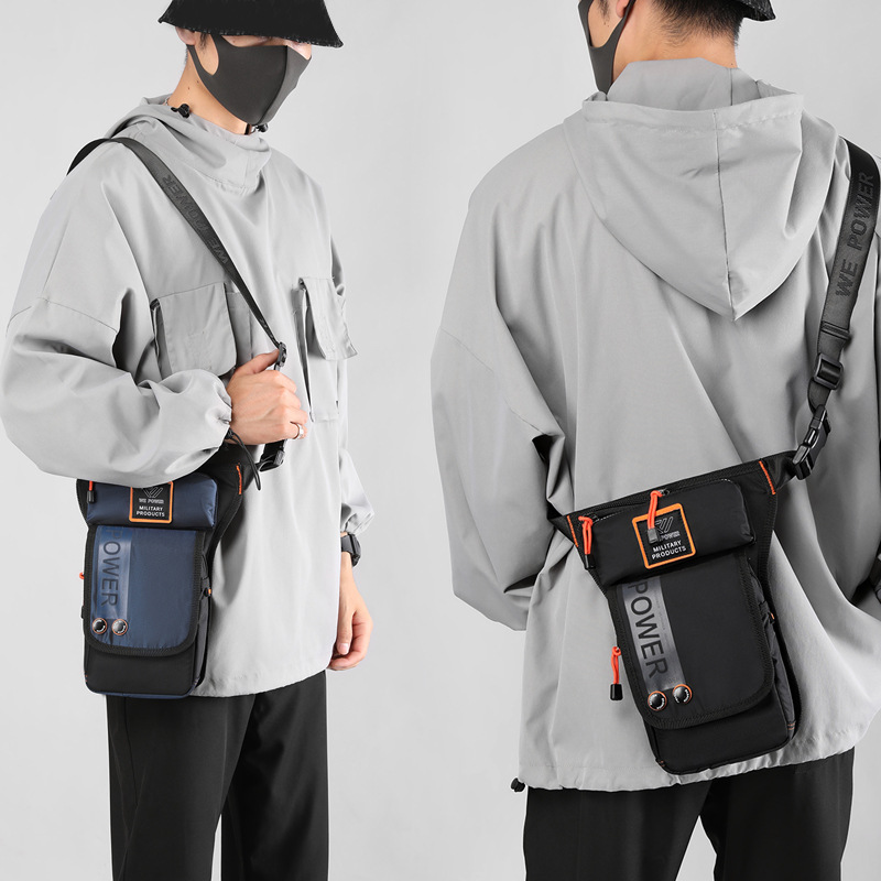 New cross-border cycling leg bag, outdoor sports close-fitting waist bag, casual men's chest bag, large-capacity single-shoulder crossbody bag details Picture