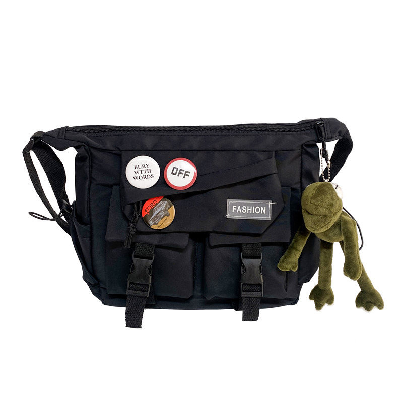 Korean ins fashion single-shoulder crossbody bag, trendy brand color sports bag, middle and high school schoolbag, college student class backpack Item Picture