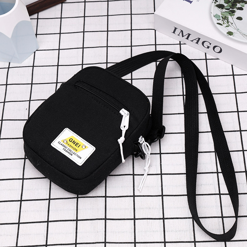 Forest-style mobile phone bag, Korean-style small crossbody bag, mini crossbody bag, disco bag, coin purse, student single-shoulder canvas bag Specification drawing
