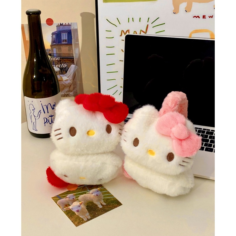 Girlish cat plush ear cups for girls, winter student cycling, thickened and fleece earphone-style ear tips, protecting and warming ears Specification drawing