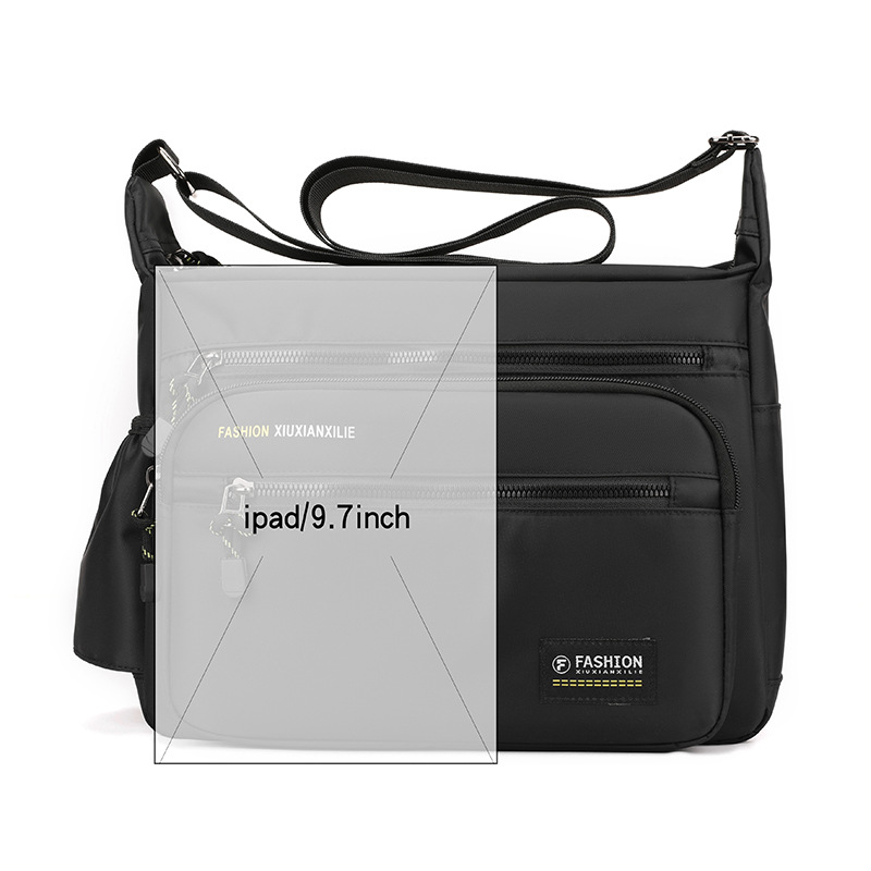 New men's crossbody bag, a trendy bag made of Oxford fabric with large capacity and water repellency, is a high-end single-shoulder bag for commuting and travel Item Picture