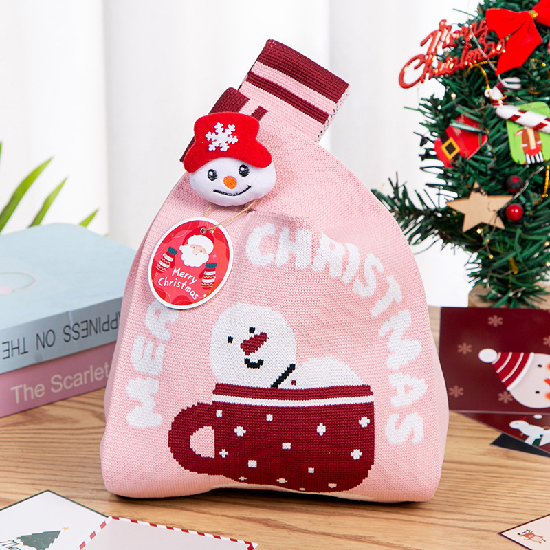 Christmas gift bags, apple bags, Christmas handbags, gift bags, candy bags, Christmas Eve children's gifts, knitted bags details Picture