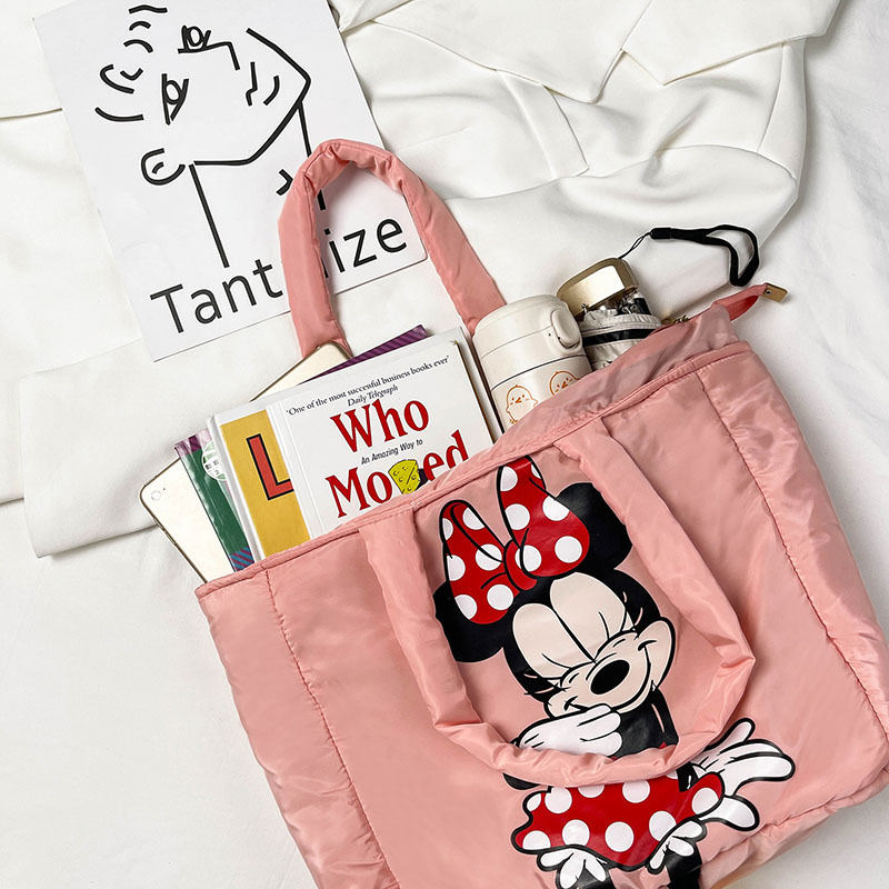 2021 New canvas bag for women, ins cartoon Mickey Mouse, single-shoulder student hand-held shopping bag, large capacity tote bag Application Scenario