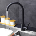 304 stainless steel hot and cold dishes, kitchen faucet, baked paint, black and white sink, household sink faucet details Picture