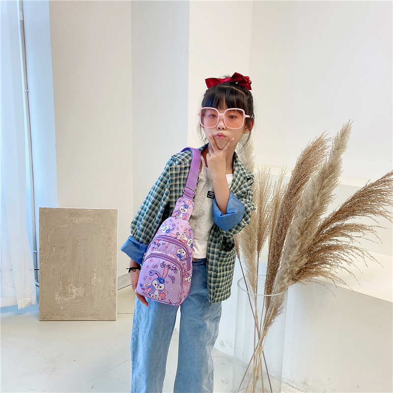 2021 New children's coin purse, popular cartoon Star Delu nylon backpack, Korean version chest bag, boys' and girls' crossbody bag Application Scenario