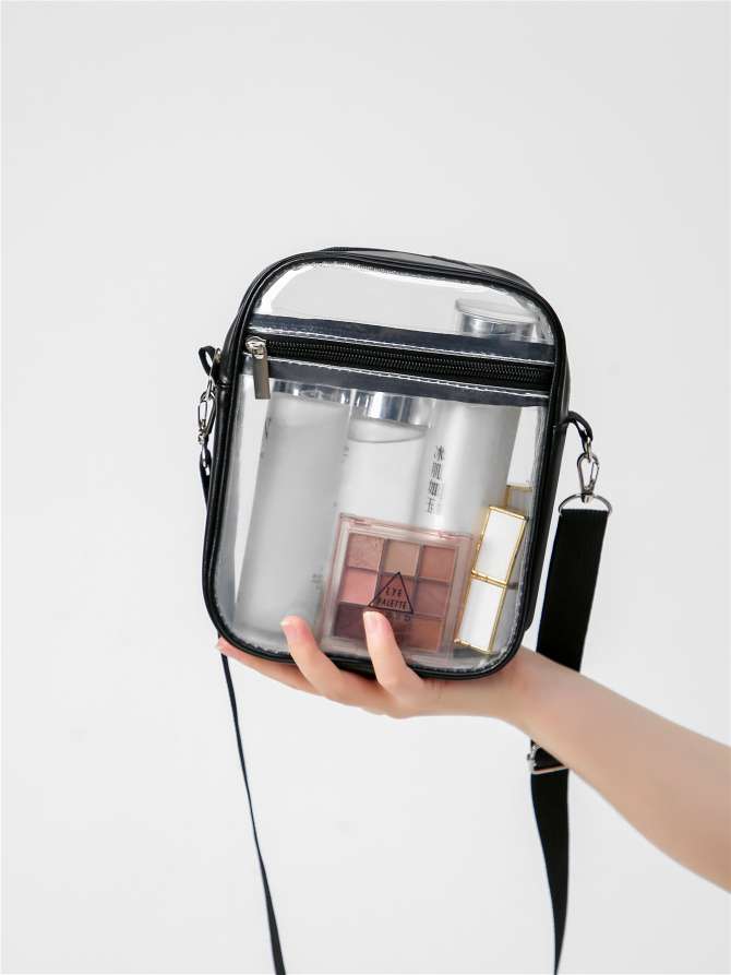 Cross-border transparent PVC single-shoulder crossbody bag, women's ins jelly bag, versatile and simple swimming bag, summer waterproof small square bag detail image 13