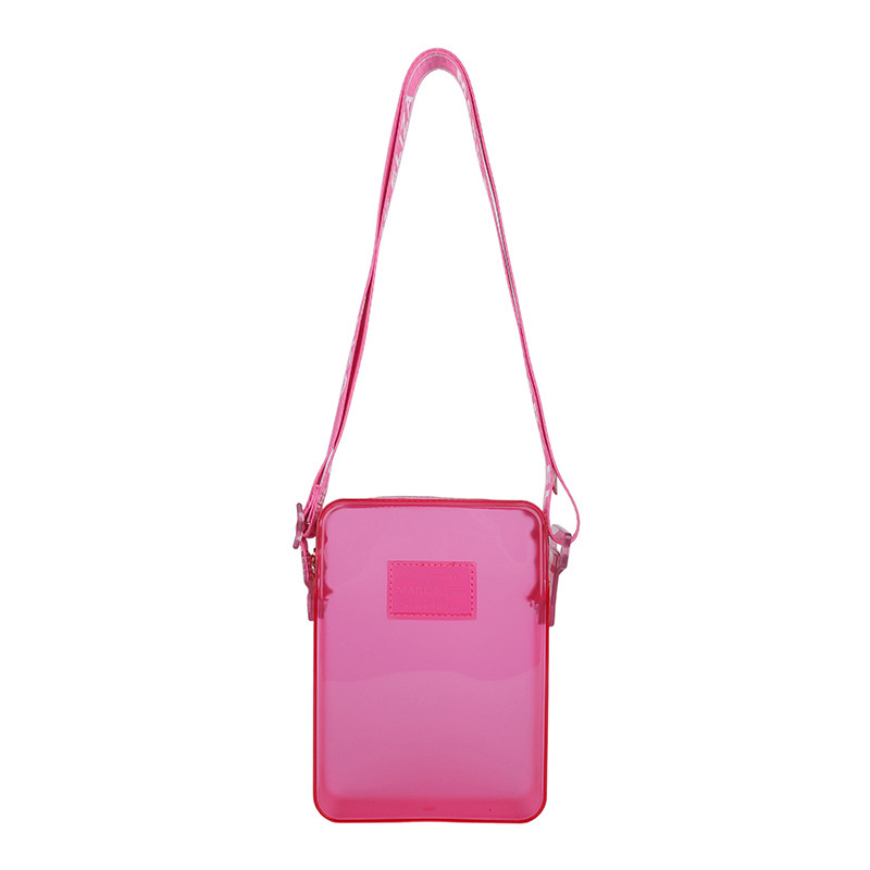 2025 Candy-colored PVC chain transparent crossbody bag, fashionable letter versatile women's bag, high-end transparent handbag Specification drawing