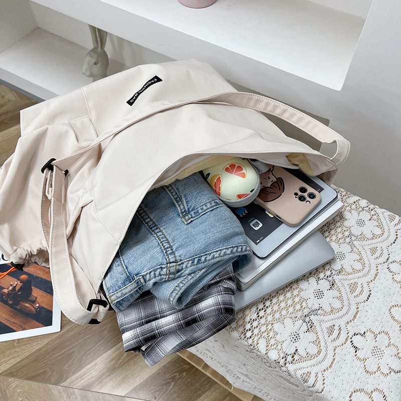 Korean-style canvas bag crossbody bag, women's backpack, simple and versatile, new trendy class bag, large-capacity student single-shoulder crossbody bag details Picture