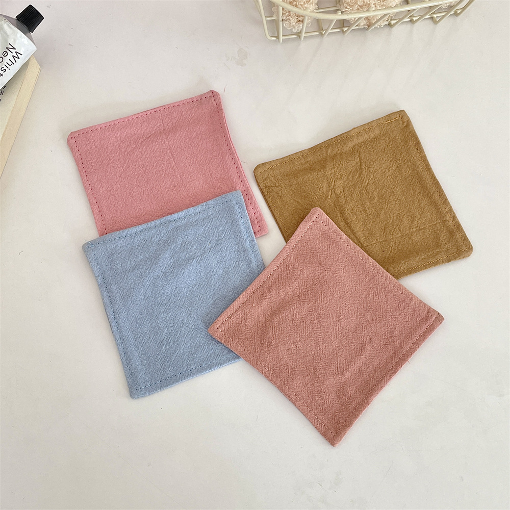 bj250223 solid color coasters, coffee shop kitchen heat insulation coasters, living room fabric atmosphere cups and water bottle coasters full figure