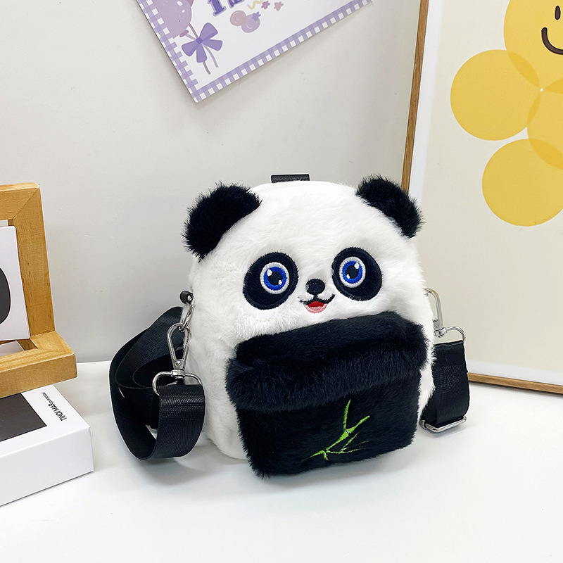 2023 Panda Backpack, Cute plush Bag, Little Bear Bag, Embroidered Backpack, Detachable Children's single-shoulder crossbody bag Specification drawing