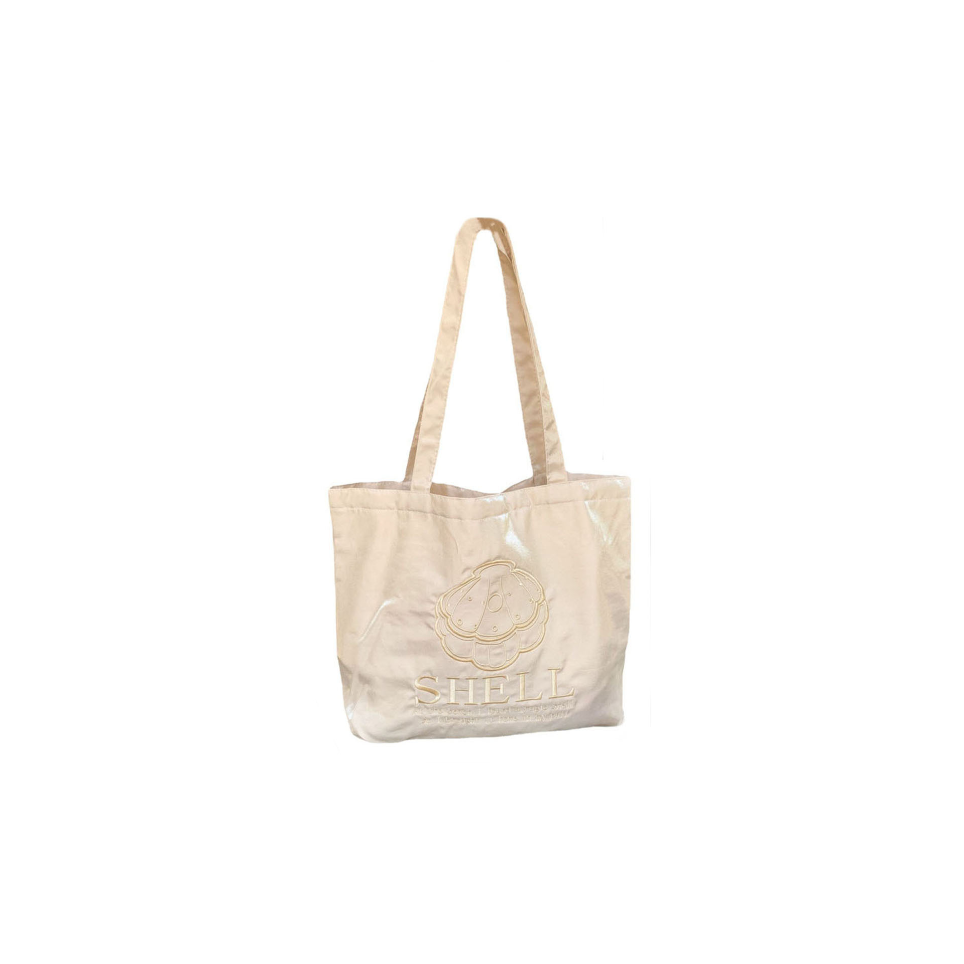2961 Niche design pearlescent embroidery cream color large-capacity canvas bag, women's handbag, single-shoulder tote bag Item Picture