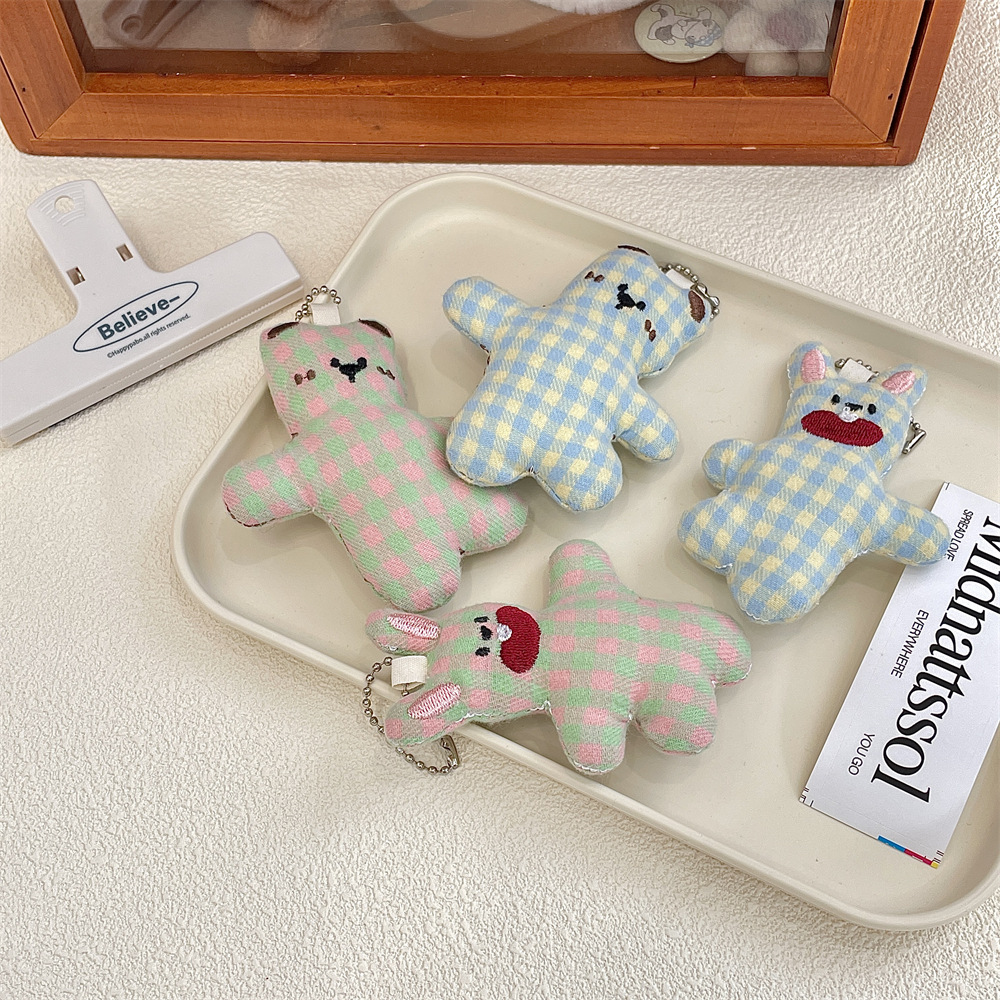 R52142 Cute doll Bear Pendant bag Decorative Canvas Bag Pendant Keychain Pendant Student gift Specification drawing