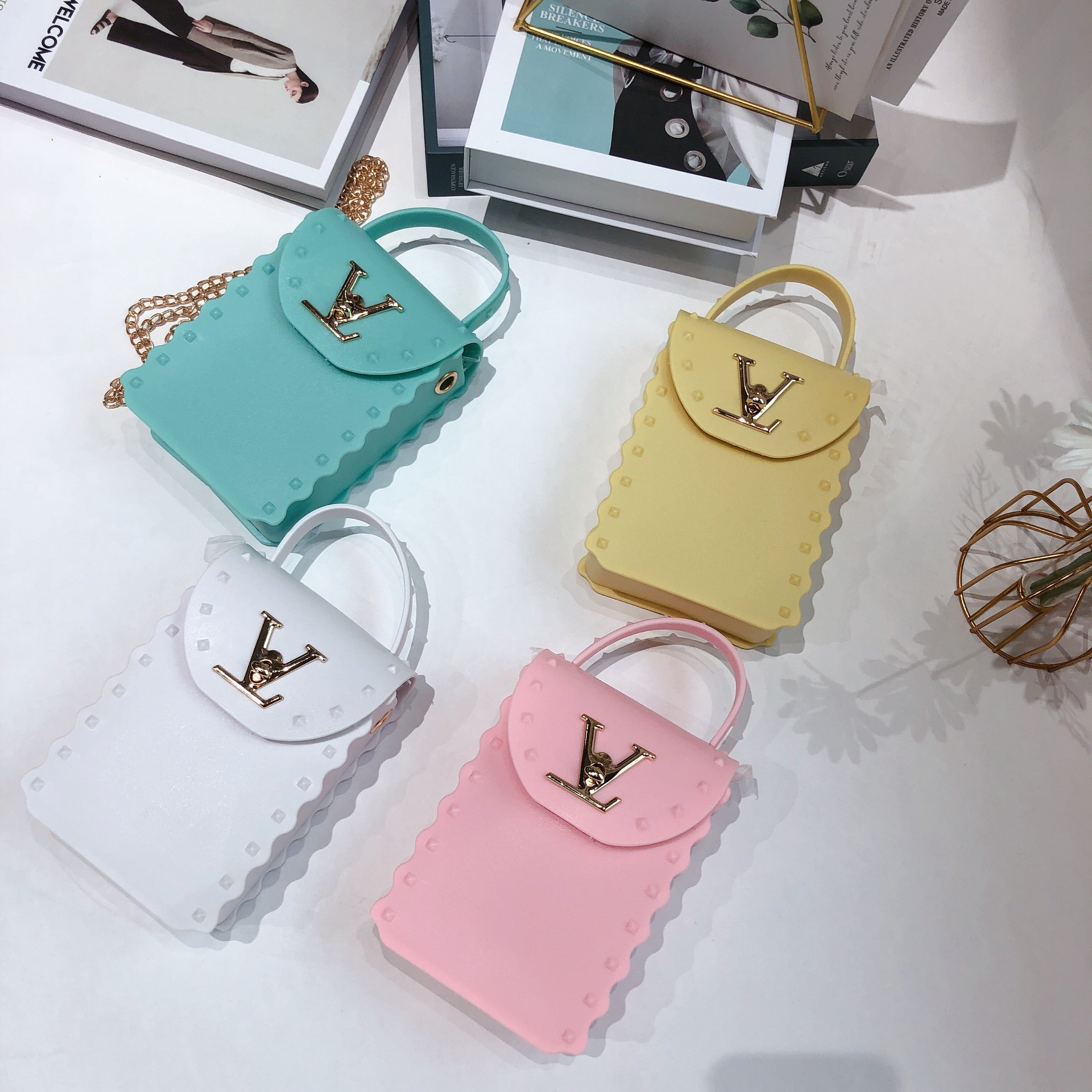 Mini mobile phone bag, women's crossbody handbag, 2025 new style jelly bag, chain mini coin purse, single-shoulder crossbody Specification drawing