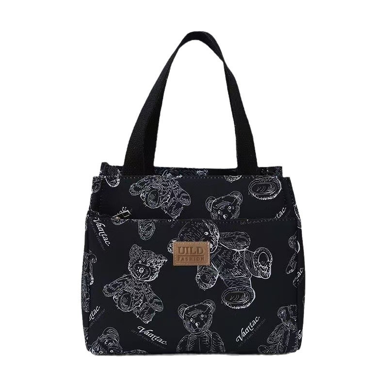 New handbag bento for mommy and office workers. Oxford cloth with rice for work. Fashionable lunch box with large capacity Item Picture