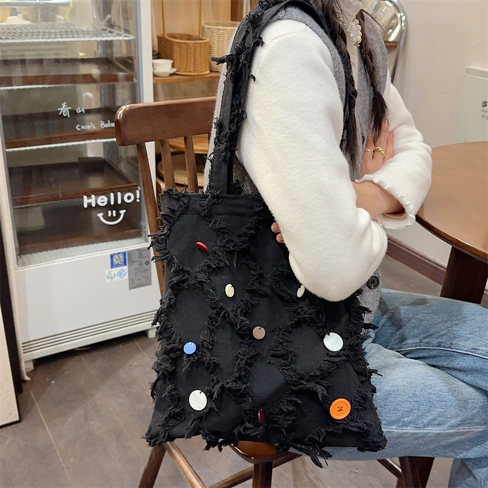 312301 Autumn and Winter New style Lususen canvas bag, shell sequined large capacity single-shoulder bag, commuter women's bag Specification drawing