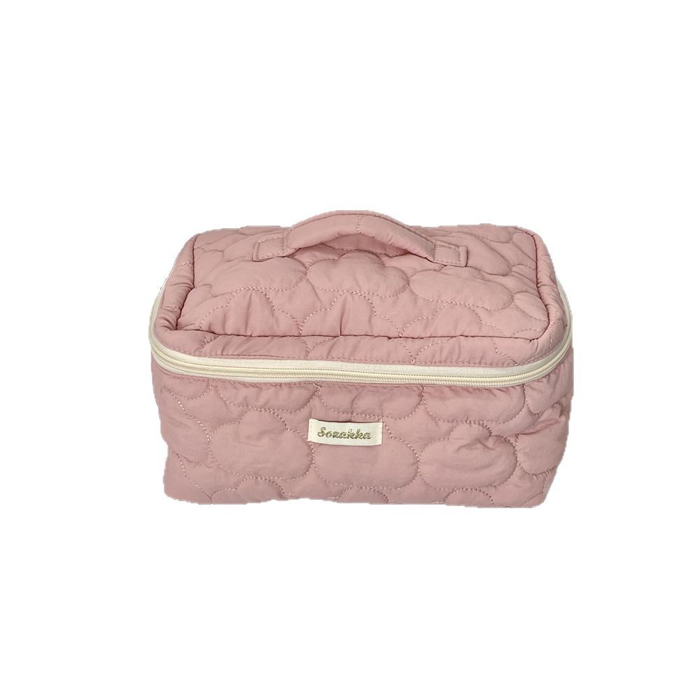 54132 Cosmetic bag, cloud quilted, portable, large capacity, toiletries storage, skincare handbag, travel storage Item Picture