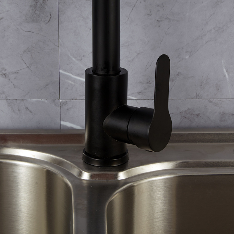 Kitchen pull-out faucet, stainless steel, black, cold and hot mixed water, household sink, sink, universal telescopic faucet Specification drawing
