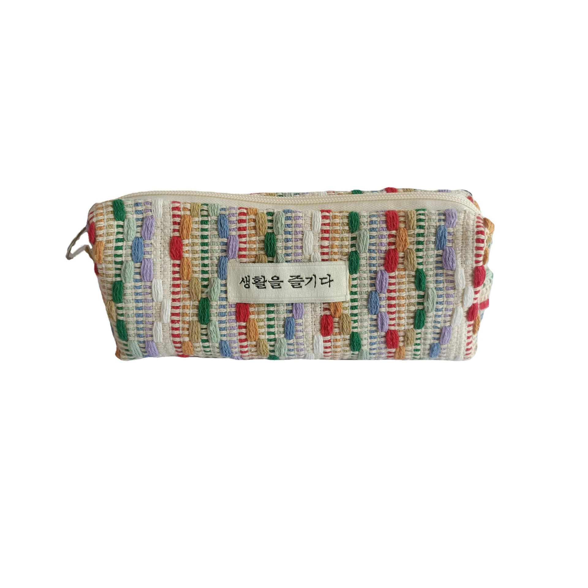 29273 Rainbow Ins-style makeup bag, Mini canvas coin Purse, student pen case, wrist bag Item Picture