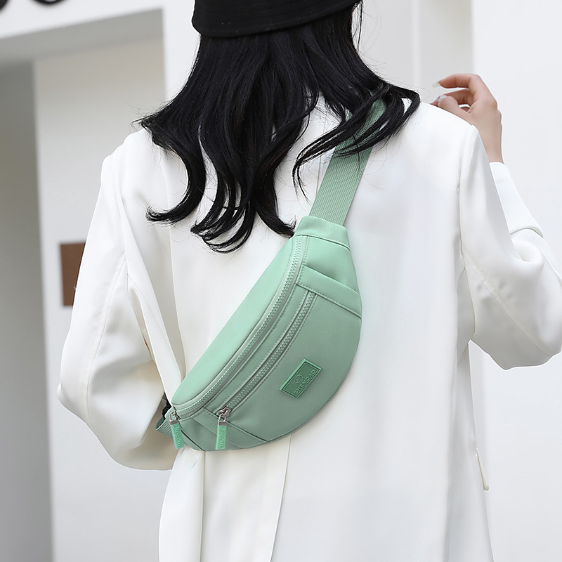 Cross-border style versatile waist bag for ladies, Korean-style casual Oxford fabric single-shoulder bag, multi-layered loose change mobile phone crossbody bag Specification drawing