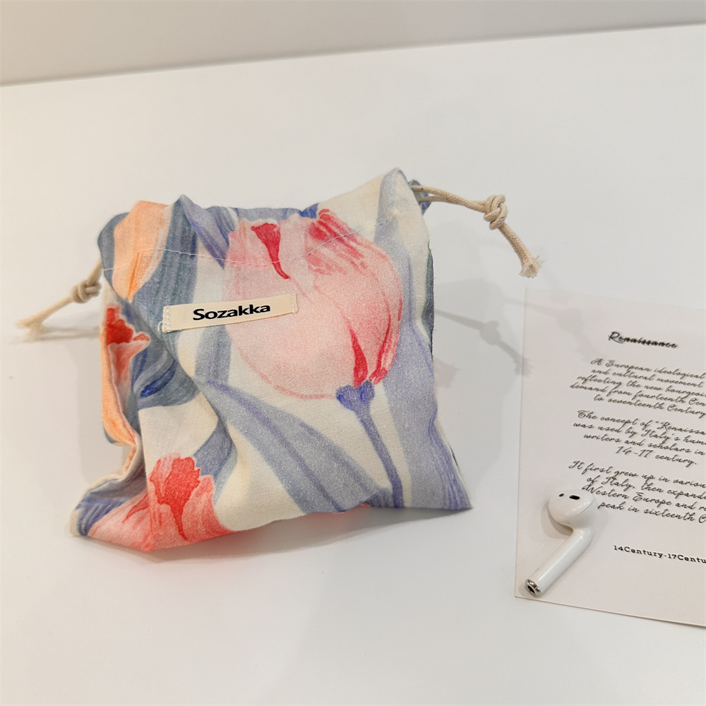 34225 Storage bag, fabric flower and sundries organization bag, portable dust-proof bag, small drawstring drawstring pocket Specification drawing