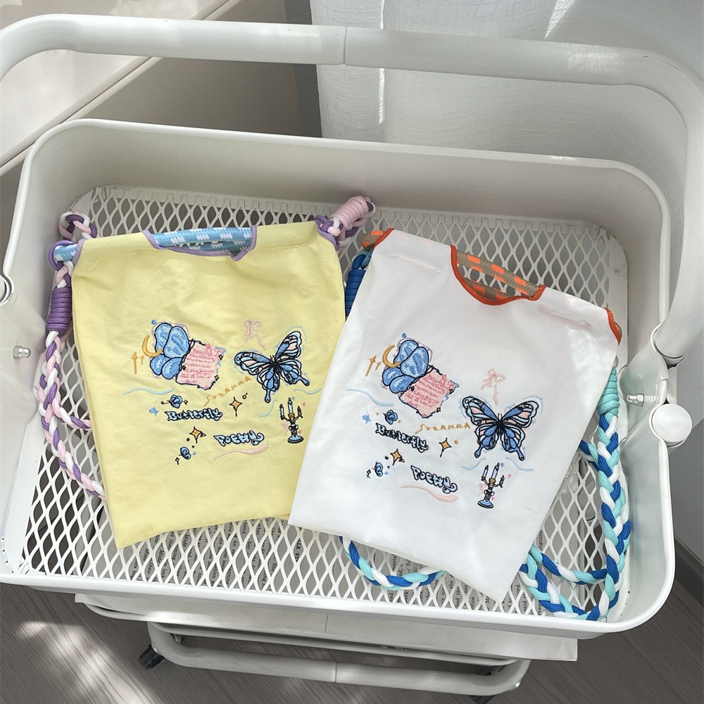 4691 ins mini embroidered Oxford cloth small bag, hand-carry bag, student crossbody and hand-carry cute storage bag full figure