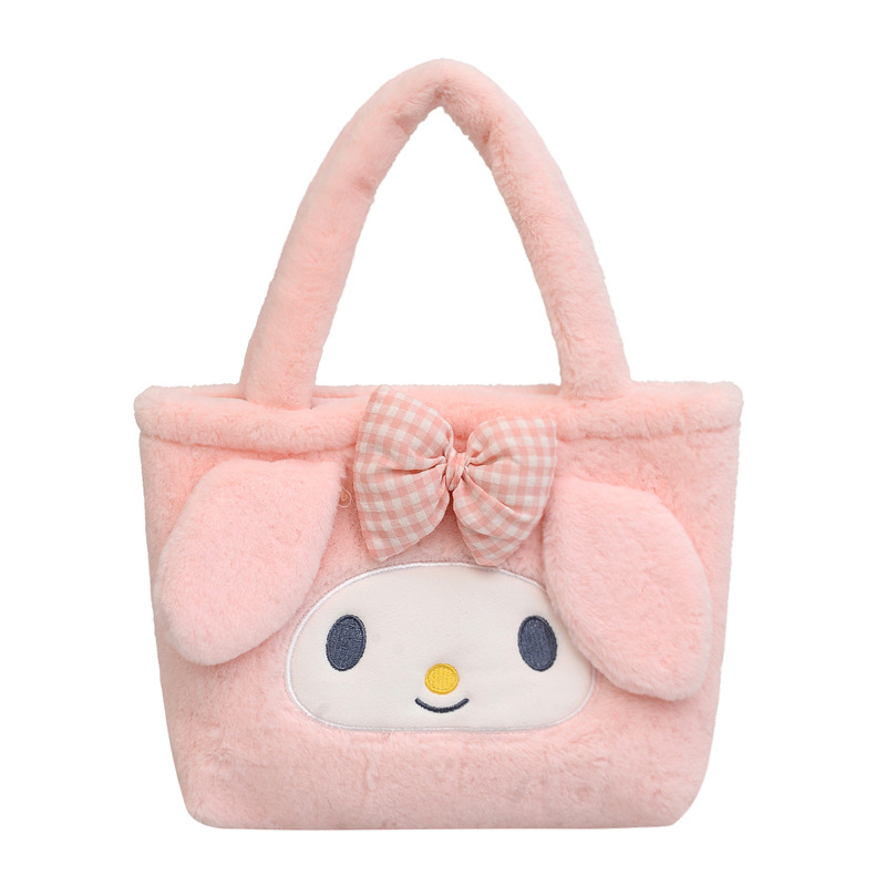 2022 Winter New Japanese-style hand-held plush toy bag, women's shoulder bag, large-capacity makeup handbag, festival gift Item Picture