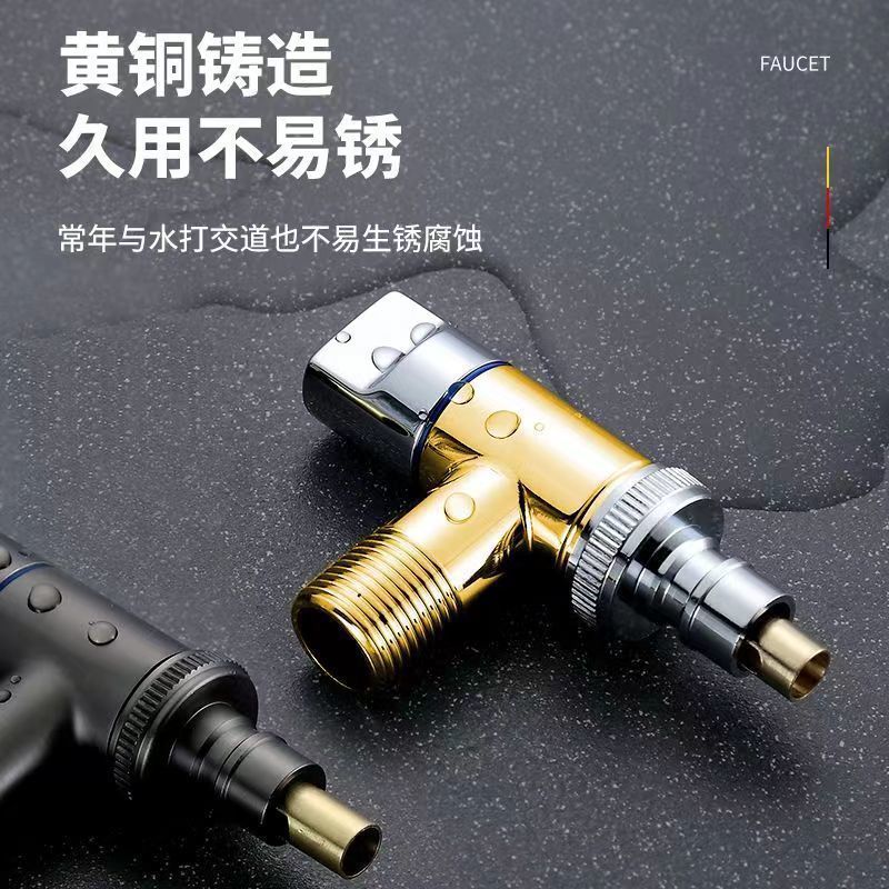 All-copper washing machine 4-inch threaded faucet, household automatic water stop valve, snap-on drum automatic faucet connector details Picture