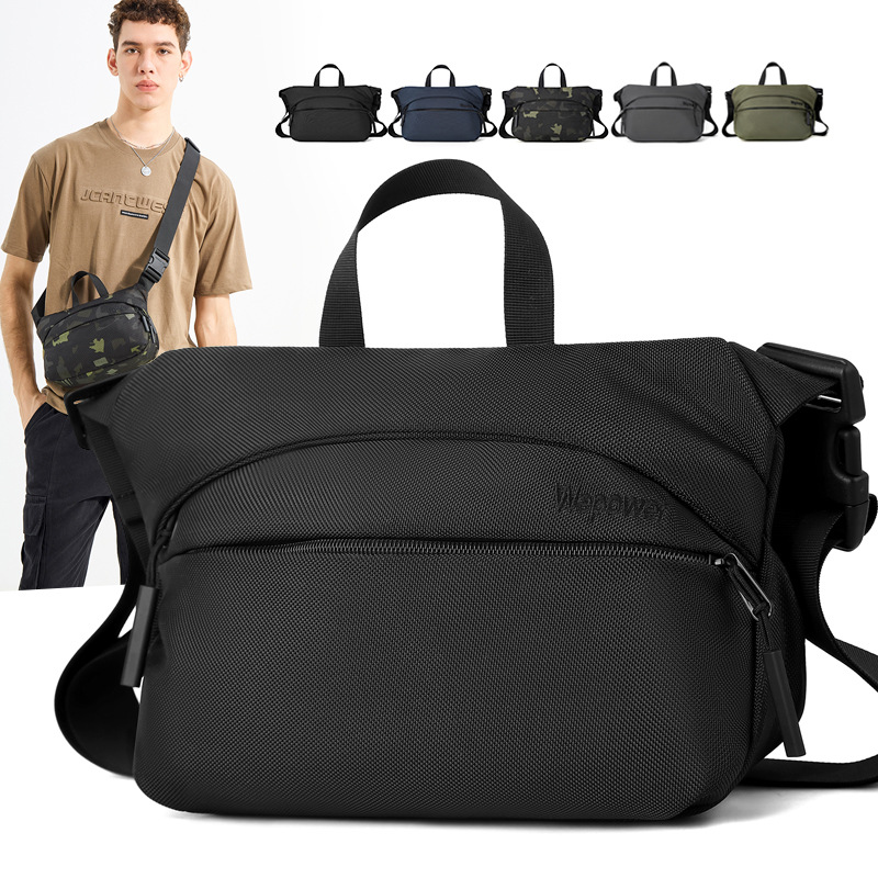 WEPOWER's new minimalist hand-held chest bag, business Korean-style men's crossbody bag, casual sports mobile phone shoulder bag full figure