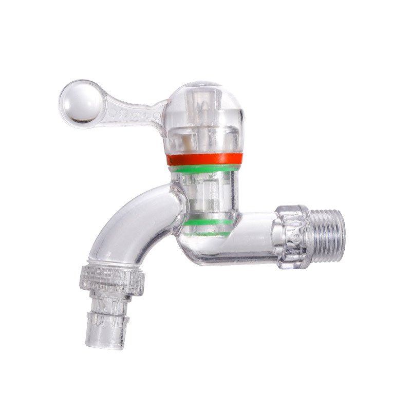 Transparent faucet for kitchen and household use, 4/6 points anti-freezing, high-temperature washing machine, splash-proof faucet, universal plastic faucet Item Picture