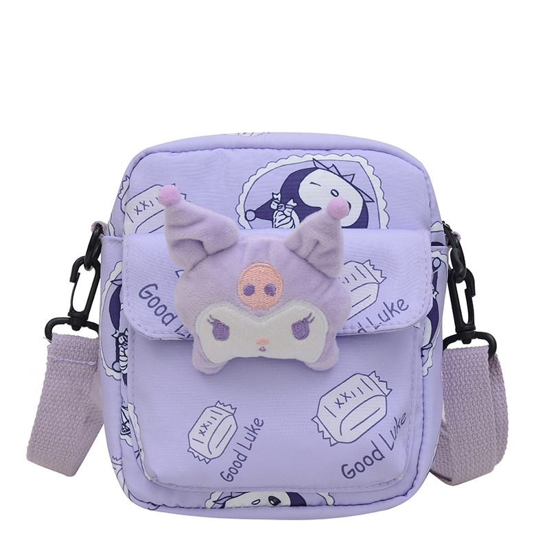 Summer new high appearance level, fresh and cute girl cartoon single-shoulder bag, crossbody bag, Kuromi cute girl backpack Item Picture