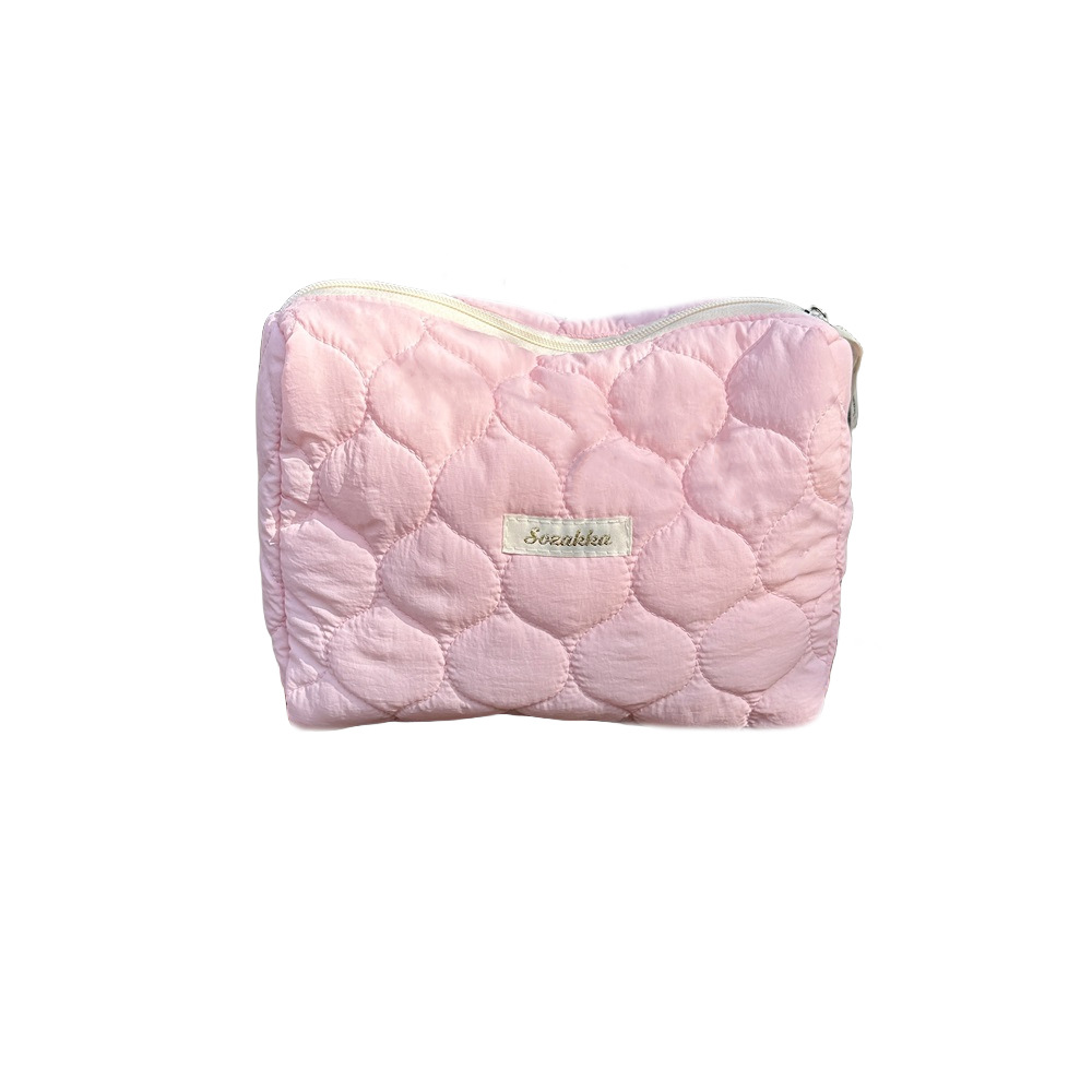 31293 Soft and tender yellow cosmetic bag, high-end large-capacity portable cosmetic storage bag for women, hand-held bag Item Picture