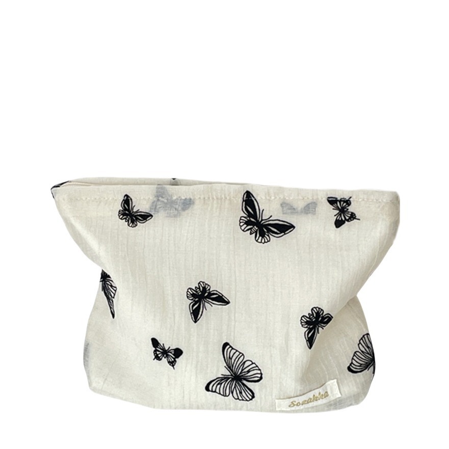4682 Instagram Super Popular Makeup Bag, Elegant butterfly Cosmetics Storage Inner Bag, large capacity, easy to carry with hand Item Picture