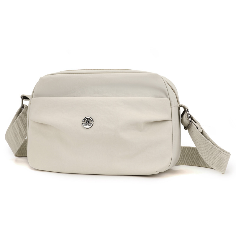 New cross-border universal women's bag with zipper, small square bag, sewing thread, nylon fabric, single-shoulder crossbody, large capacity Item Picture