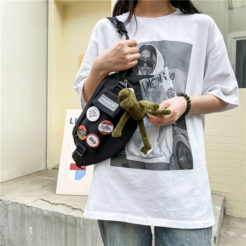 ins trendy brand chest bag, men's casual Japanese single-shoulder backpack, trendy crossbody bag, 2022 new style, small waist bag, hand-held Specification drawing