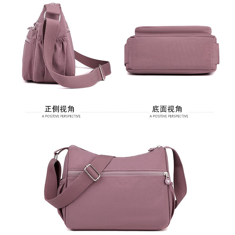 【 Cross-border Trade 】 Women's fashionable crossbody bag, simple and versatile single-shoulder bag, large-capacity casual nylon crossbody bag Item Picture